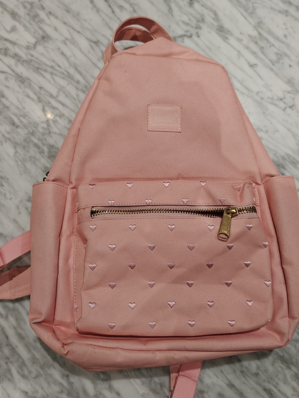 Herschel Supply Company Pink Mini Backpack with Heart Embossing